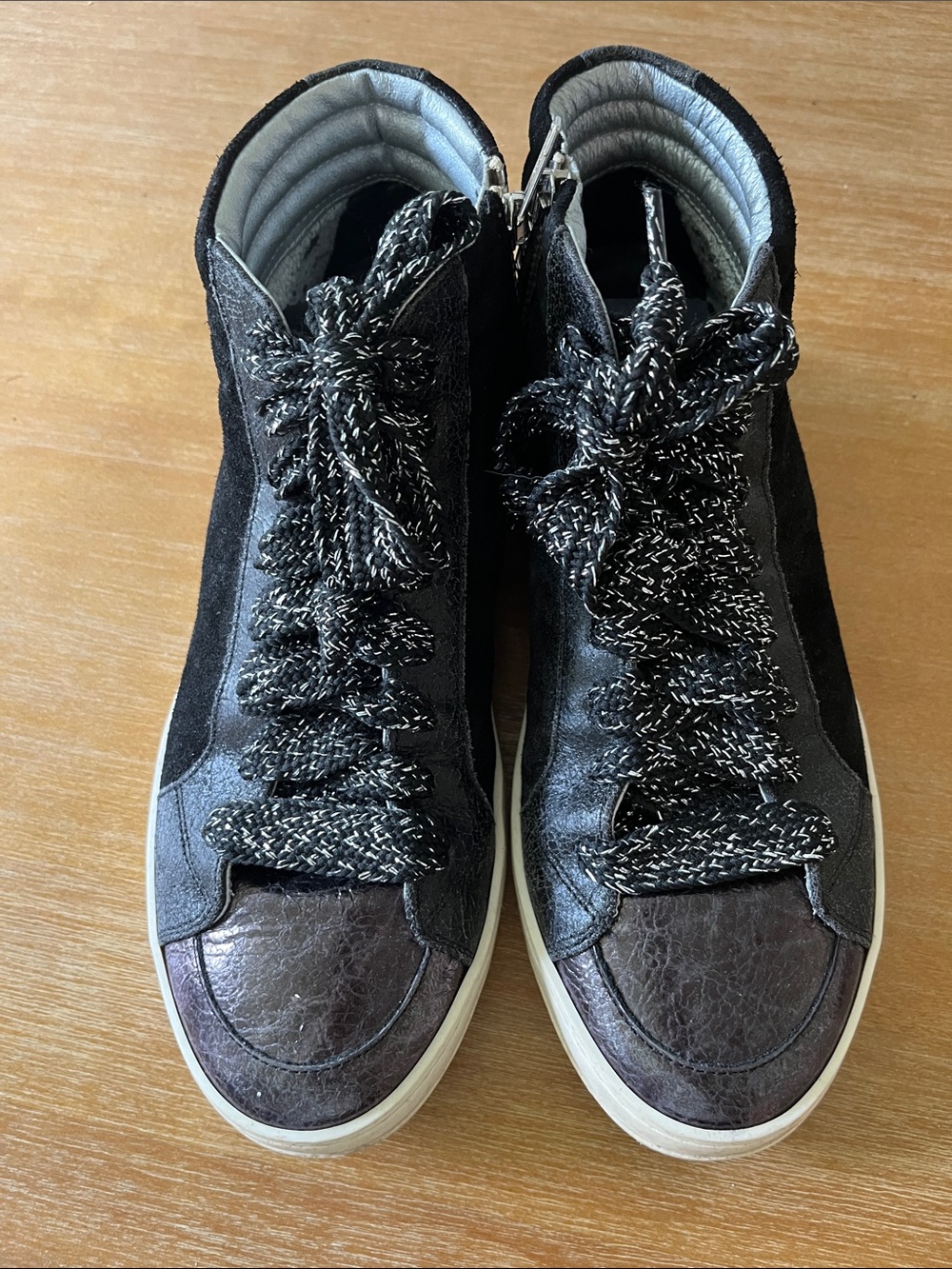 P448 Women's Black and White High-Top Sneakers